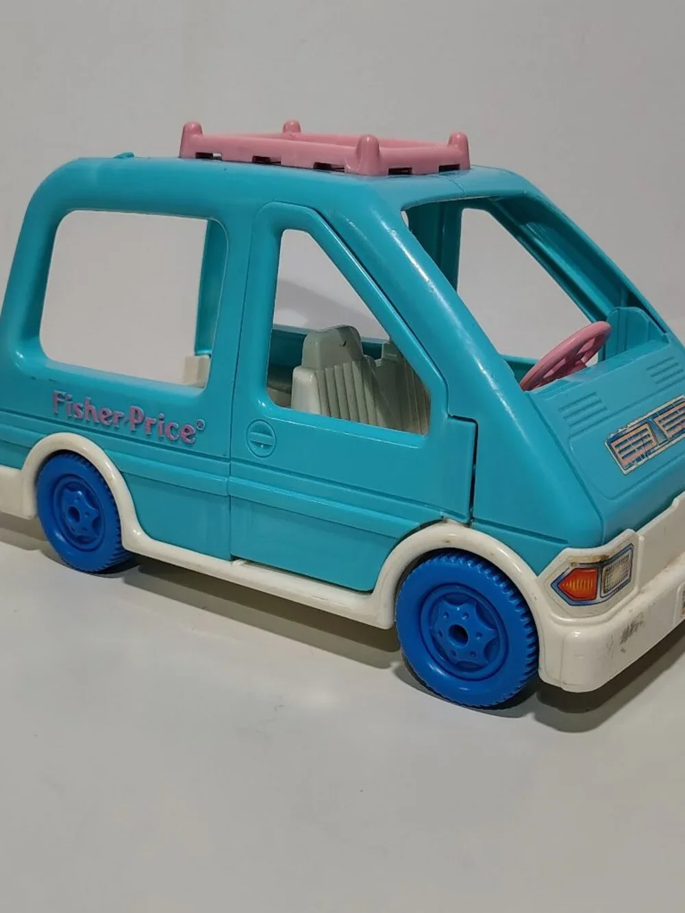 Vintage 1993 Fisher Price Loving Family Blue Minivan Fold-Down Seat No Hatch